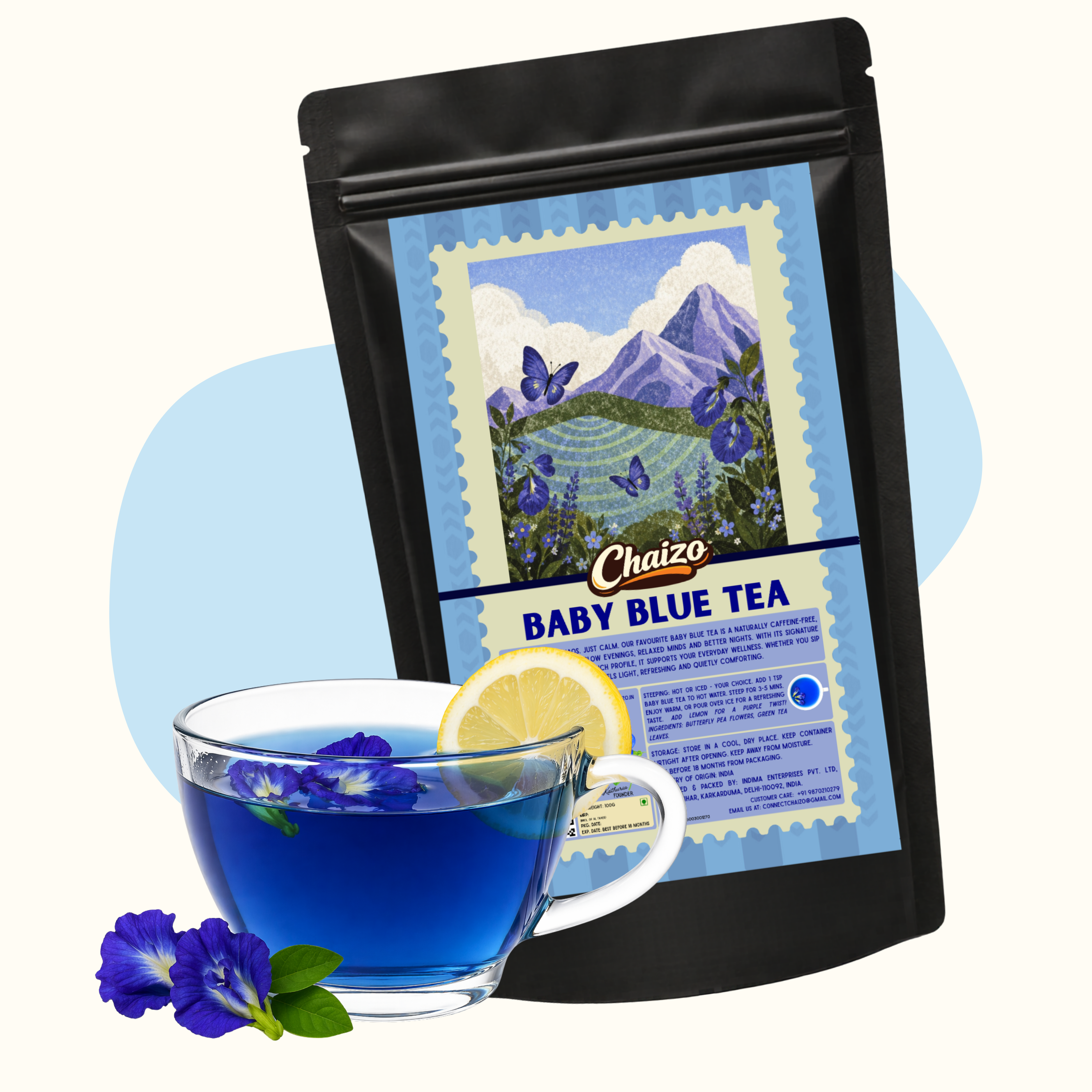 Baby Blue Tea - Butterfly Blue Pea Flower Infused